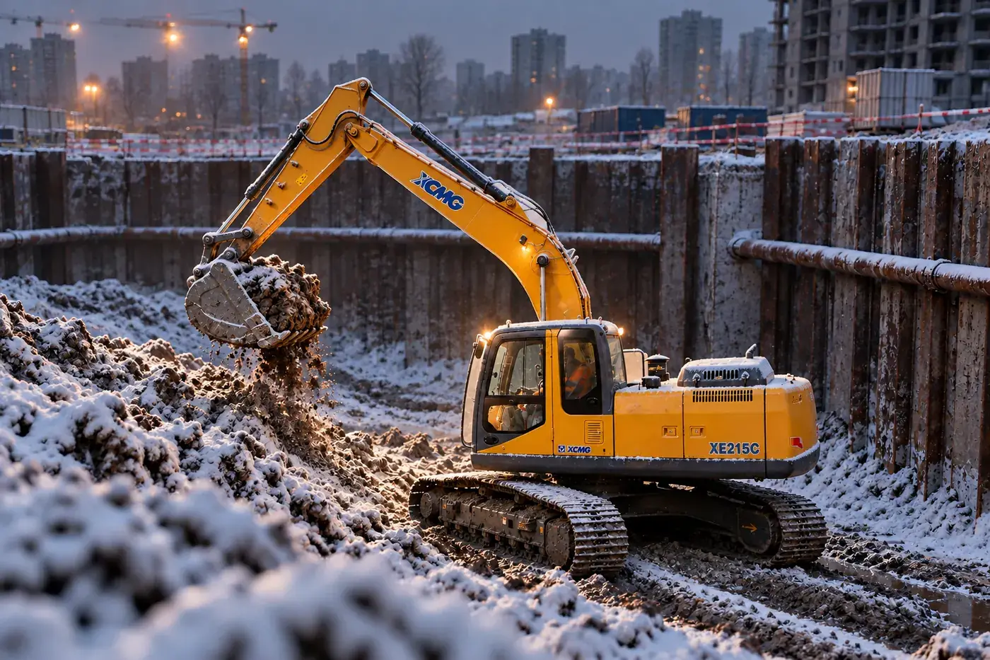Экскаватор XE180DN на котлован жилого комплекса